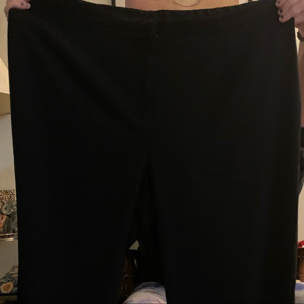 Black polyester blend slacks